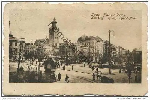 Lemberg - Lwów - Plac sw. Ducha - Heiliger Geist Platz - Feldpost - Stempel: Bayer. Lazarett-Trupp Nr. 8