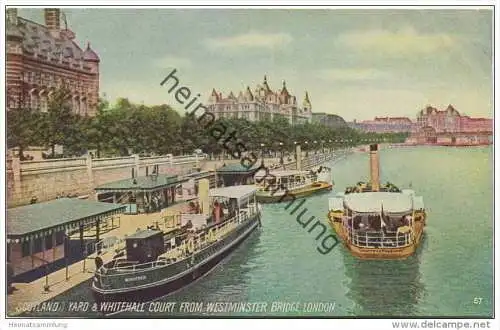 London - Scotland Yard &amp; Whitehall Court from Westminster Bridge