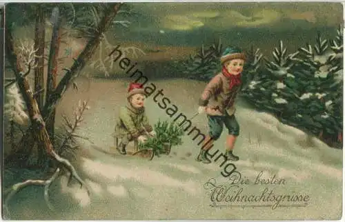 Die besten Weihnachtsgrüsse - Kinder - Schlitten
