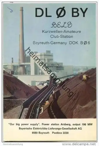 QSL - QTH - Funkkarte - DL0BY - Bayreuth - Bayrische-Elektricitäts-Lieferungs-Gesellschaft - 1969