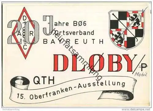 QSL - QTH - Funkkarte - DL0BY - Bayreuth - Oberfrankenausstellung - 1969