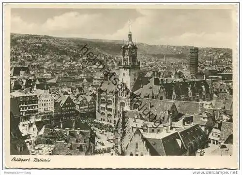 Stuttgart - Rathaus - Foto-AK Grossformat
