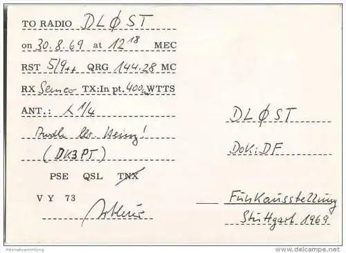 QSL - QTH - Funkkarte - DJ2IU - München - 1969