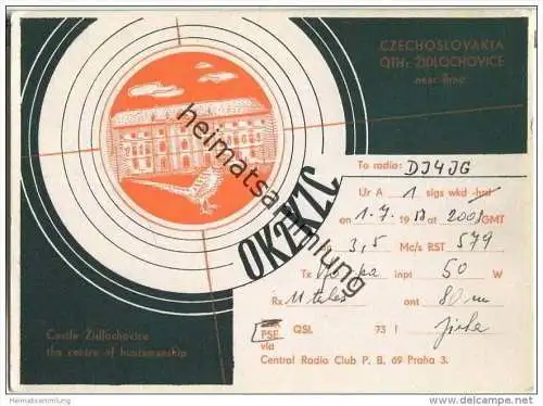 QSL - QTH - Funkkarte - OK2KZC - Tschechische Republik - Czechoslovakia - Zidlochovice - 1958