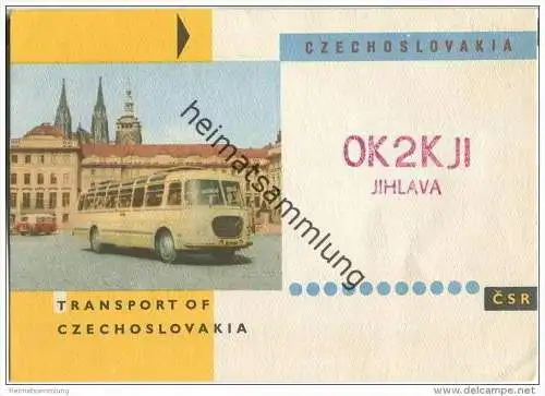 QSL - QTH - Funkkarte - OK2KJI - Tschechische Republik - Czechoslovakia - Jihlava - Bus - 1958