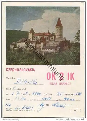 QSL - QTH - Funkkarte - OK2IK - Tschechische Republik - Czechoslovakia - Hranice - 1958