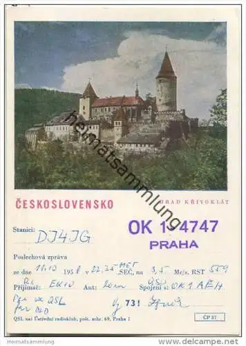 QSL - QTH - Funkkarte - OK1-4747 - Tschechische Republik - Czechoslovakia - Praha - 1958