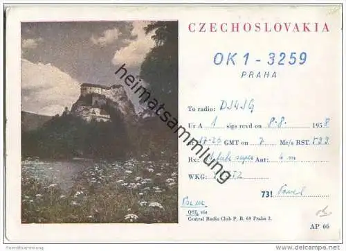 QSL - QTH - Funkkarte - OK1-3259 - Tschechische Republik - Czechoslovakia - Praha