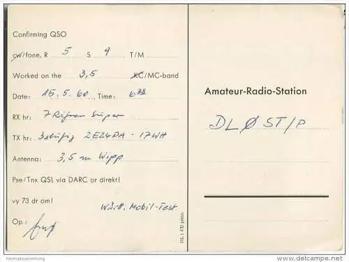 QSL - QTH - Funkkarte - DJ3KB - Heilbronn - 1960