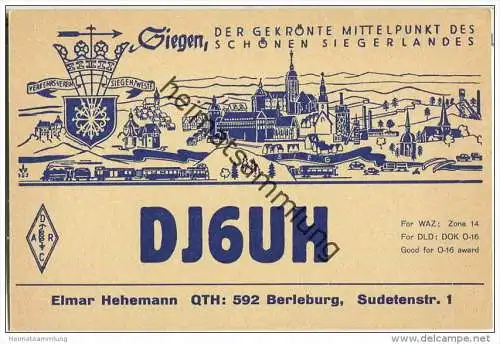 QSL - QTH - Funkkarte - DJ6UH - Bad Berleburg - 1967
