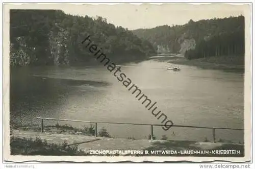 Zschopautalsperre bei Mittweida - Lauenhain - Kriebstein - Foto-AK