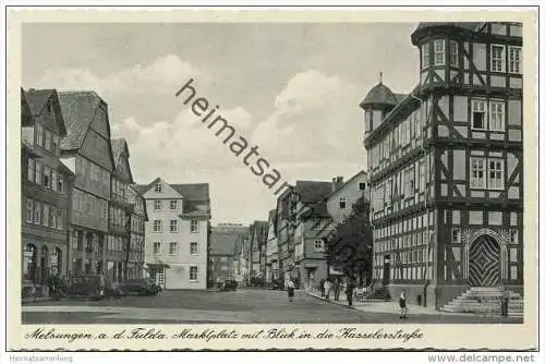 Melsungen - Marktplatz mit Blick in die Kasselerstrasse 40er Jahre