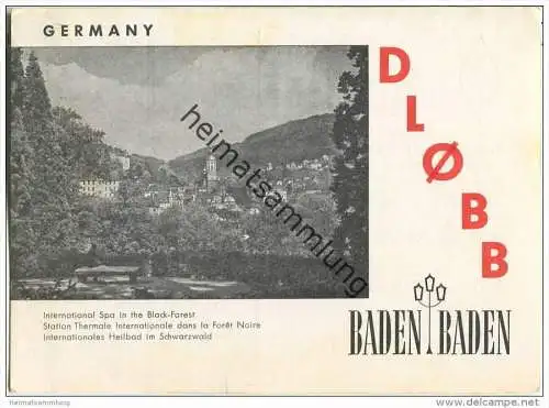 QSL - QTH - Funkkarte - DL0BB - Baden-Baden - 1970