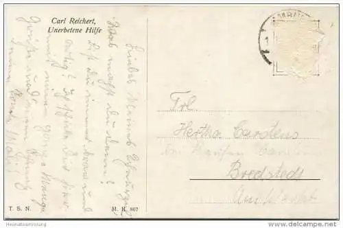 Katzen - Unerbetene Hilfe - signiert C. Reichert