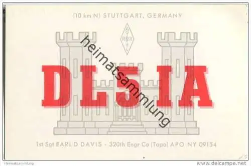 QSL - QTH - Funkkarte - DL5IA - Stuttgart - 1968