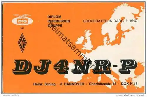 QSL - QTH - Funkkarte - DJ4NR-P - Hannover - 1971