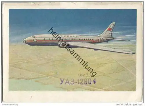 QSL - QTH - Funkkarte - UA3-12804 - Russland - Kaluga - Flugzeug TU-104 - 1958