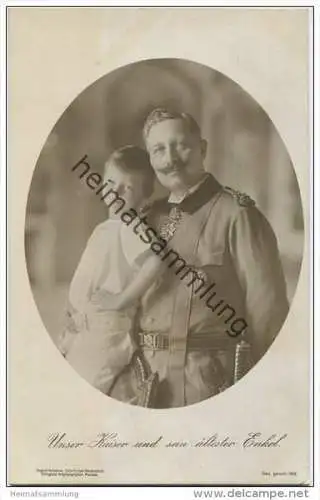 Preussen - Unser Kaiser und sein ältester Enkel - Wohlfahrts-Postkarte