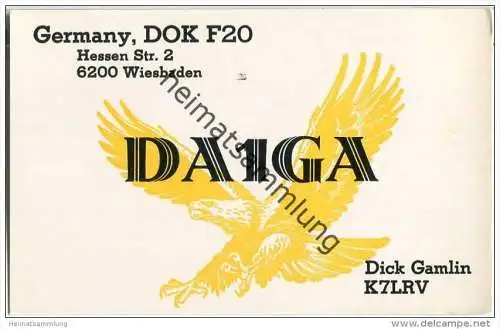 QSL - QTH - Funkkarte - DA1GA - Wiesbaden - 1971