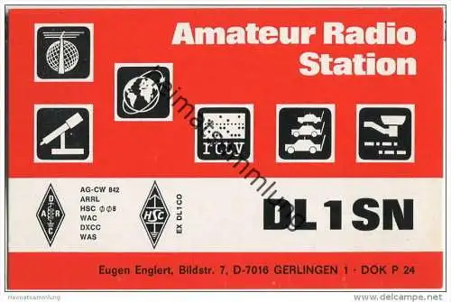 QSL - QTH - Funkkarte - DL1SN - Gerlingen - 1983