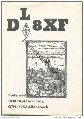 QSL - QTH - Funkkarte - DL8XF - Allensbach - 1969