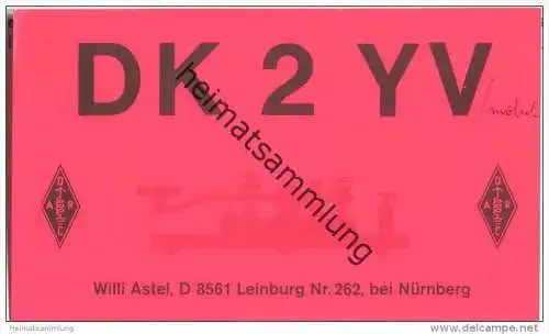 QSL - QTH - Funkkarte - DK2YV - Leinburg bei Nürnberg - 1970