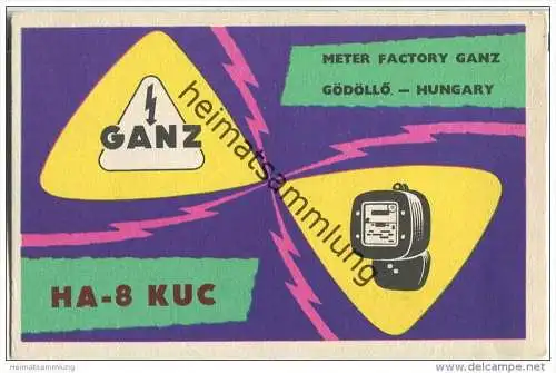 QSL - QTH - Funkkarte - HA8KUC - Ungarn - Magyarorszag - Kecs Kemet - GANZ - 1960