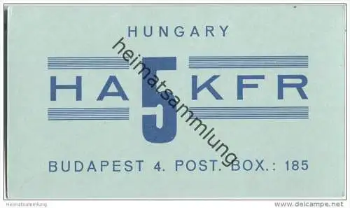 QSL - QTH - Funkkarte - HA5KFR - Ungarn - Magyarorszag - Budapest - 1958