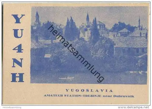 QSL - QTH - Funkkarte - YU4NH - Bosnien-Herzegowina - Trebinje - 1959