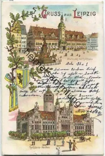 Leipzig - Marktplatz - Rathaus und Neubau