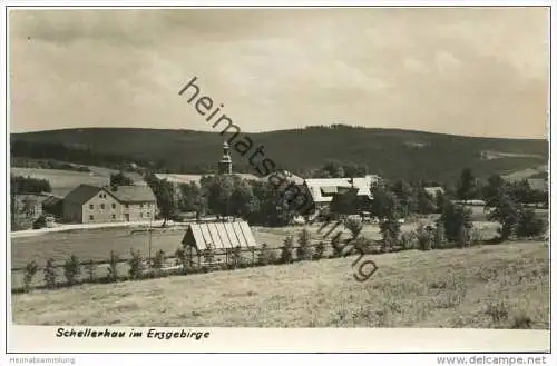 Schellerhau - Teilansicht - Foto-AK Handabzug