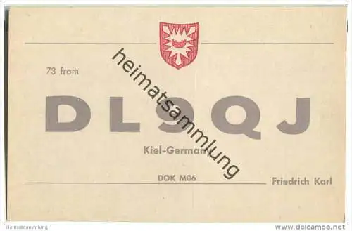 QSL - QTH - Funkkarte - DL9QJ - Kiel - 1958