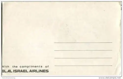 QSL - QTH - Funkkarte - 4X4VL - Israel - Jerusalem - EL AL Israel Airlines - 1965