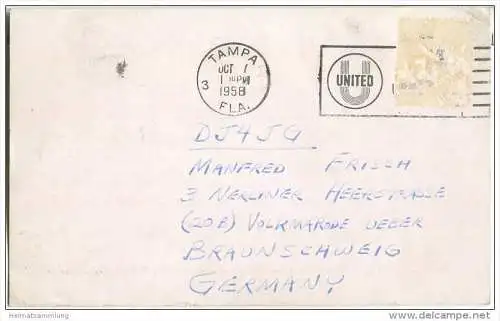 QSL - QTH - Funkkarte - K4MFI - USA - Tampa - 1958