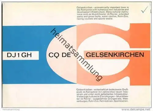 QSL - QTH - Funkkarte - DJ1GH - Gelsenkirchen-Buer - 1969