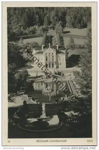 Schloss Linderhof - Foto-AK - Rückseite beschrieben 1925