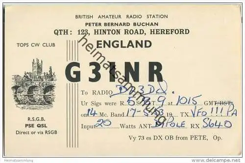 QSL - QTH - Funkkarte - G3LUU - Great Britain - Leeds - 1960