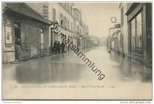 Paris - Inondations de Paris 1910 - Rue Felicien-David