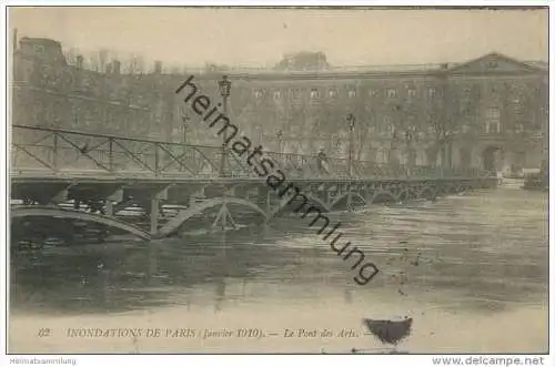 Paris - Inondations de Paris 1910 - Le Pont des Arts