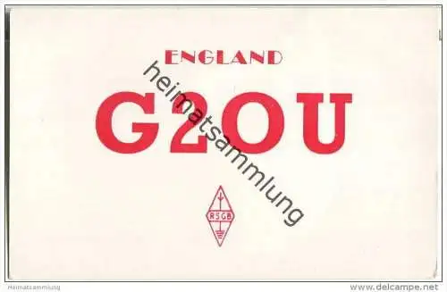 QSL - QTH - Funkkarte - G2OU - Great Britain - Derby - 1953