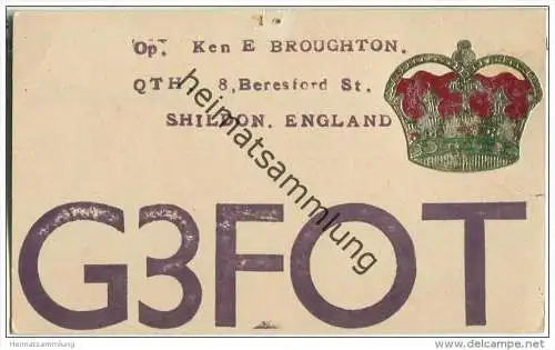 QSL - QTH - Funkkarte - G3FOT - Great Britain - Shildon - 1953