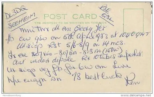 QSL - QTH - Funkkarte - G3FOT - Great Britain - Shildon - 1953