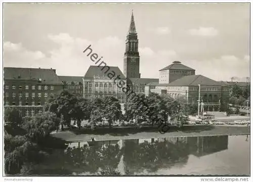 Kiel - Rathaus und Stadttheater - Foto-AK Grossformat