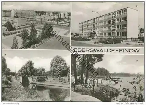 Eberswalde - Heegermühler Schleuse - Finow-Ost - Hans-Beimler-Oberschule - Foto-AK Grossformat