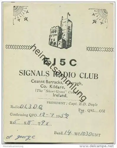 QSL - QTH - Funkkarte - EI5C - Irland - Curragh - 1952