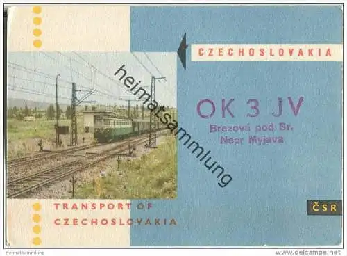 QSL - QTH - Funkkarte - OK3JV - Slowakei - Czechoslovakia - Brezova pod Bradlom - 1959 - Transport