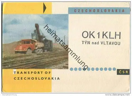 QSL - QTH - Funkkarte - OK1KLH - Tschechische Republik - Czechoslovakia - Tyn nad Vltavou - 1959 - Transport