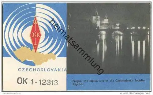 QSL - QTH - Funkkarte - OK1-12313  - Tschechische Republik - Czechoslovakia - Caslav - 1963