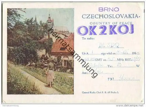 QSL - QTH - Funkkarte - OK2KOJ  - Tschechische Republik - Czechoslovakia - Brno - 1960