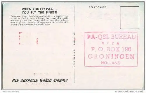 QSL - QTH - Funkkarte - PA0GH - Niederlande - The Netherlands - Leusden  - 1958 - PAA Pan American World Airways